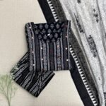 Black and white kurta set