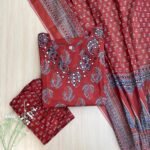 Ajrak handwork kurta set