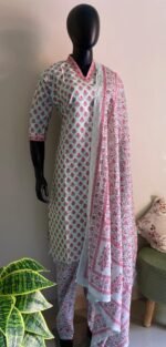 Cotton 3 piece kurta set - Image 3
