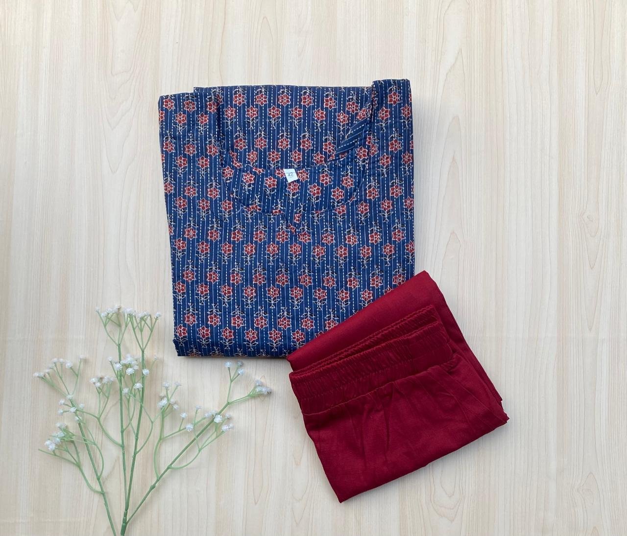 WhatsApp Image 2025-04-13 at 3.54.14 PM – Copy (2) Kantha cotton kurta set - Image 1