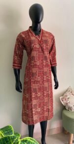 Simple Ajrak kurta - Image 3