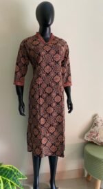 Simple Ajrakh Kurta - Image 3