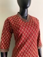 Simple Ajrak kurta - Image 2