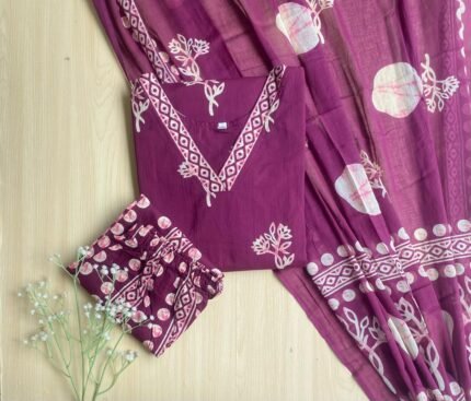 Cotton 3 piece kurta set