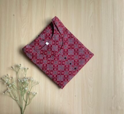 Simple Ajrak Kurta