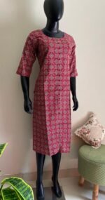 Simple Ajrak Kurta - Image 3