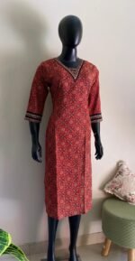 Simple Ajrak Kurta - Image 3