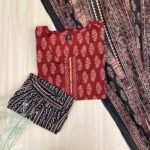 Ajrak Cotton Kurtha Set