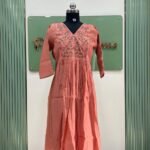 Mul chanderi Aline kurti