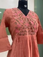 Mul chanderi Aline kurti - Image 2