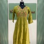 Mul chanderi Aline kurti