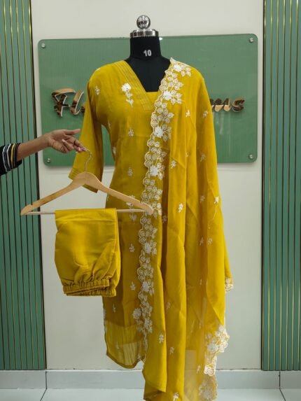 Mul chanderi Cotton Kurta Set