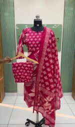 Cotton Three Piece Kurta Set