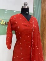 Mul chanderi Cotton Embroidery Kurta Set - Image 2