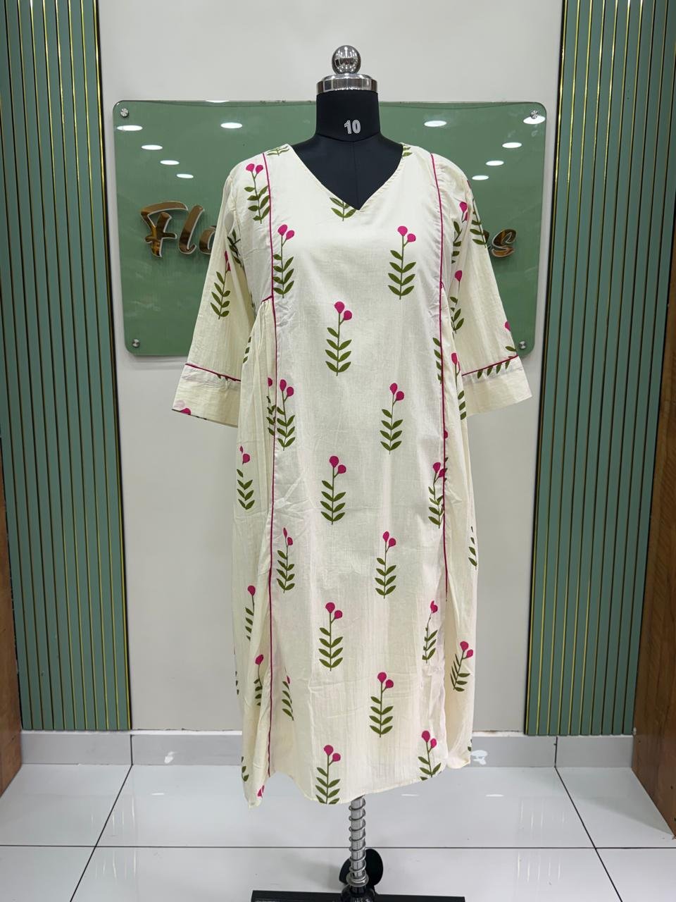 WhatsApp Image 2026-06-09 at 11.11.44 AM (1) Pink Blossom Aline Frock - Image 1