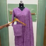 Mul chanderi Cotton Embroidery Kurta Set