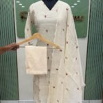 Mul chanderi Cotton Embroidery Kurta Set