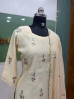 Mul chanderi Cotton Embroidery Kurta Set - Image 2