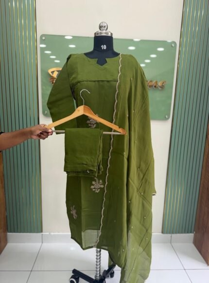Mul chanderi Kurta Set