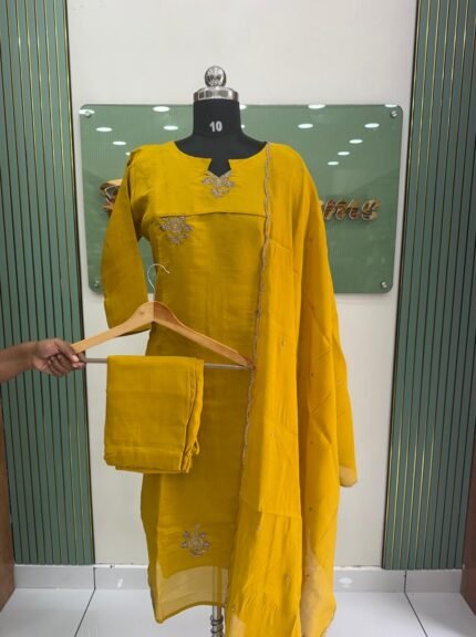 Mul chanderi Kurta Set